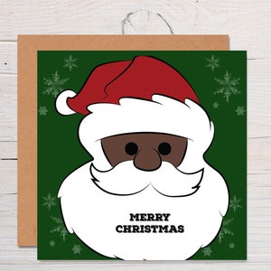 Black Santa, Christmas Santa, African American Santa, Xmas Santa, Christmas Cards, Black Greeting Cards, Diverse Cards, Cards of Colour