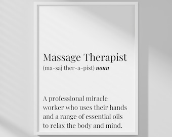 Massage Therapist Print, Massage Gifts, Salon Prints, Definition Prints, Girl Boss, Mobile Beautician Gift, Beauty Salon Decor, Salon Gifts