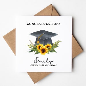 Carte de remise de diplôme personnalisée, Remise de diplôme pour elle, Félicitations, Étudiant universitaire, Collège, Cadeau de remise de diplôme, Carte de fête, Félicitations