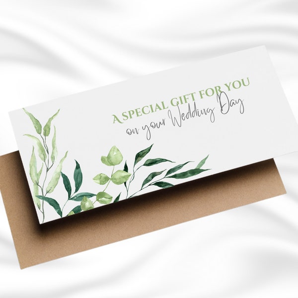 Botanical Wedding Money Wallet, Bride And Groom Wedding Gift Card, Botanical Wedding Present, Congratulations Card, Money Cards, Mr & Mrs