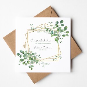 Carte de fiançailles personnalisée, Fiancés, carte de félicitations, future mariée, futur marié, cartes florales, cartes élégantes, cartes de voeux botaniques