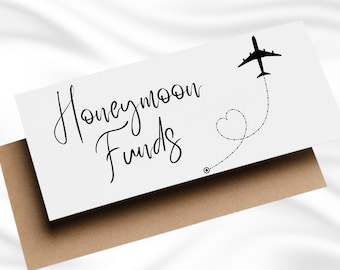 Honeymoon Funds Money Wallet, Wedding Gift Money Card, Cash Envelope, Wedding Present, Congratulations Card, Money Gift Card, Just Married