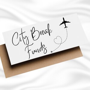 Portefeuille City Break Funds, Carte-cadeau d'anniversaire, Argent pour les vacances d'anniversaire, Cartes de lune de miel, Carte-cadeau de mariage, Carte-cadeau en argent