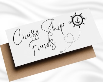 Cruise Ship Funds Money Wallet, Cruise Holiday, Travelling Money Gift, Wedding Gift Money Card, Cash Envelope, Money Gift Card, Just Married