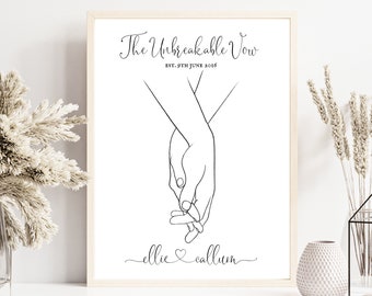 PERSONALISED Wedding Gift, Personalised Engagement Print, The Unbreakable Vow, Anniversary Present, Wedding Date Print, Special Date Print