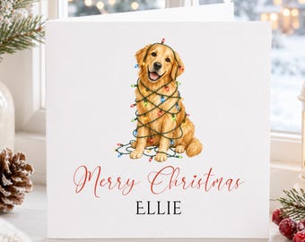 Personalised Golden Retriever Christmas Card, Dog Lover Cards, Dog Mum/Dad Christmas Cards