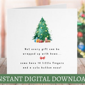 Printable Christmas Card, Christmas Baby Announcement Card, Pregnancy Announcement, Baby Reveal Cards, Pregnant Card, Holiday Printable Card