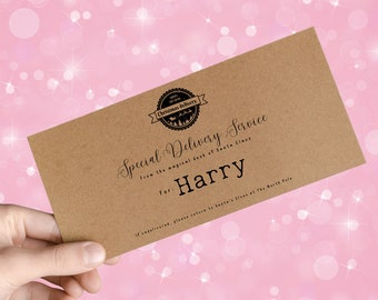 Personalised Christmas Special Delivery Cash Envelope, Christmas Money Gift Envelope, Vouchers/Tickets, Gift Card, Xmas Gift Kids, Cash Gift