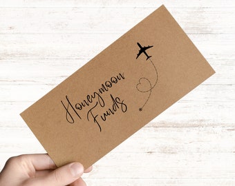 Honeymoon Funds Money Gift Envelope, Just Married Wedding Present, Newlywed Couple Gift, Happy Honeymoon, Mr And Mrs, Holiday Spending Money