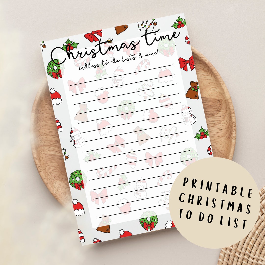 Printable Christmas to Do List, Cute Festive Holiday Checklist, Budget ...