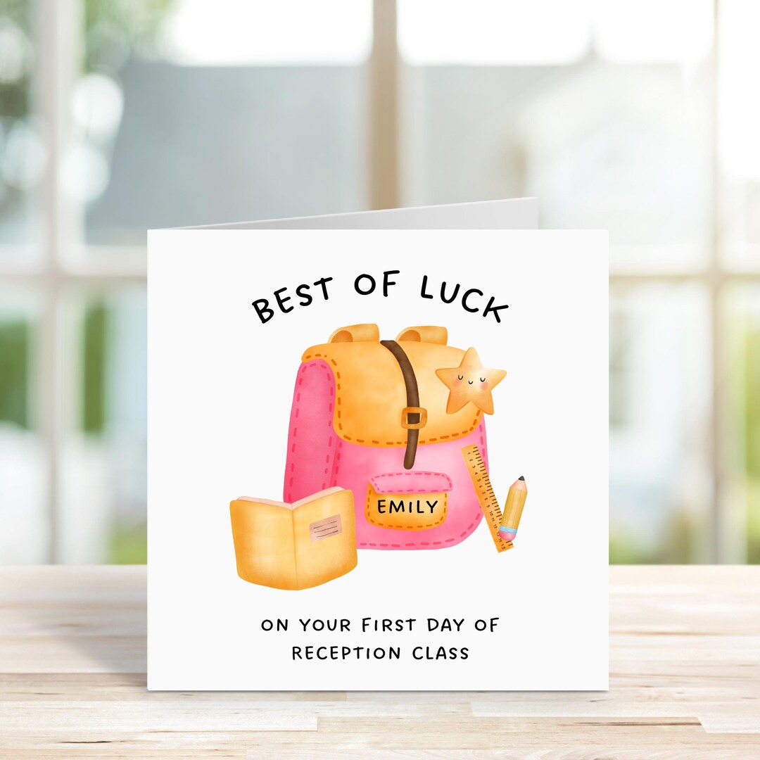 Personalised First Day of School Card, Back to School, Good Luck Cards ...