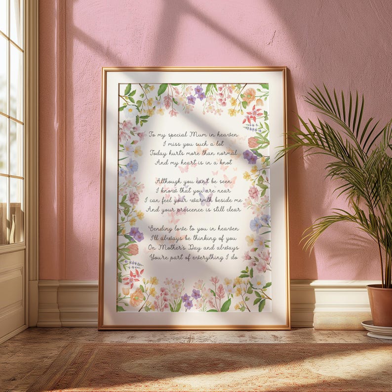 Poem Normal Day Printable Mum in Heaven Poem, Mother's Day Gift, Mothering Sunday ...