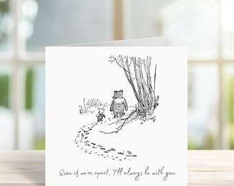 Classic Winnie the Pooh Bereavement Card, How Lucky I Am Quote