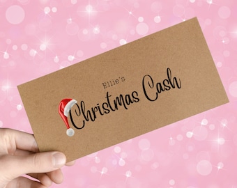Personalised Christmas Cash Envelope, Festive Fund, Christmas Money Gifting, Gift Vouchers, Gift Card, Gifting Tickets, Kids Xmas Cash Gifts