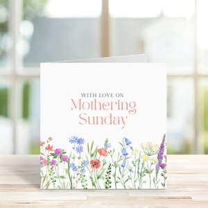 Carte de fleurs sauvages pour la fête des mères, cartes botaniques, carte florale pour maman, cartes colorées, bonne fête des mères, carte du dimanche des mères, cartes pour maman