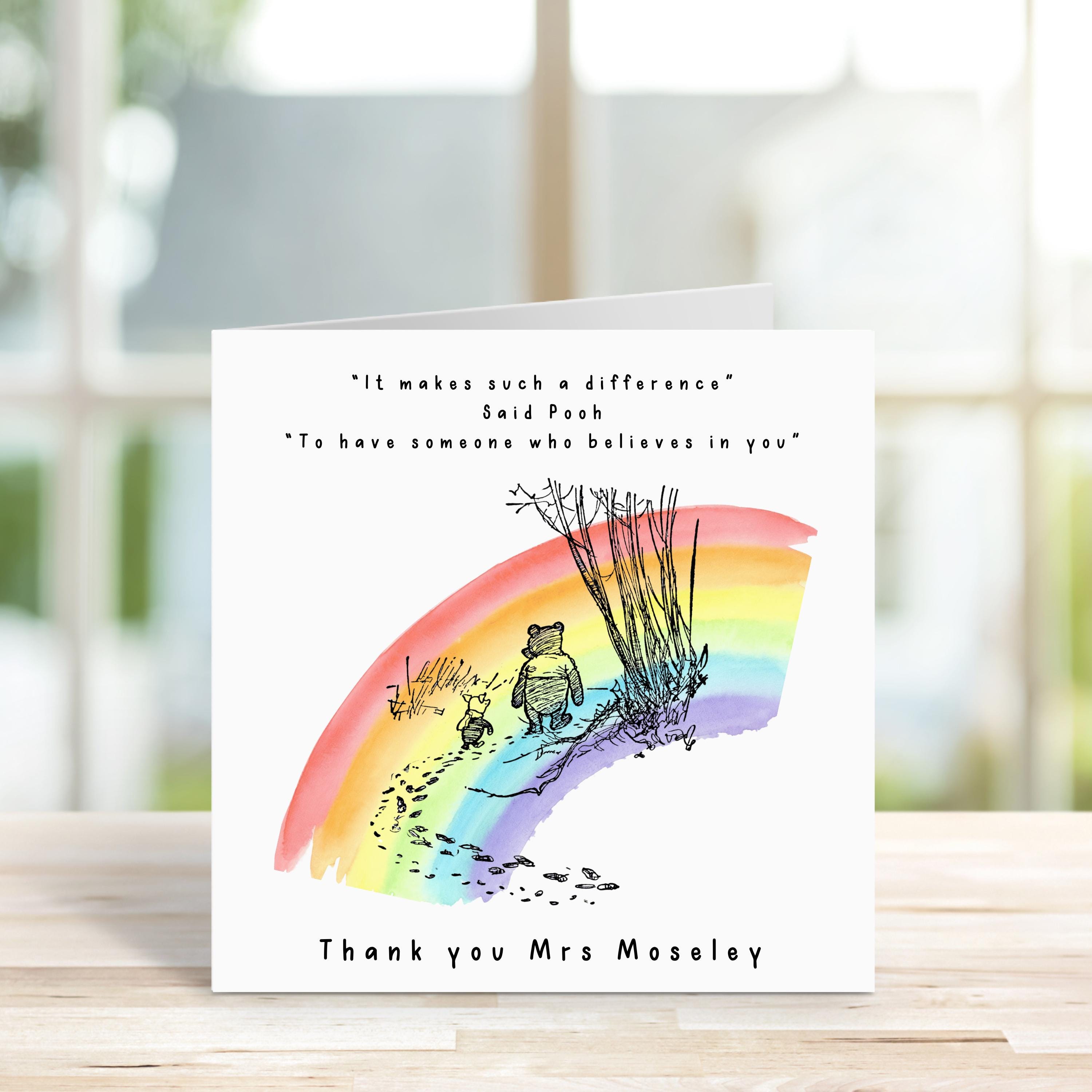 Winnie the Pooh Thank You Card - Etsy