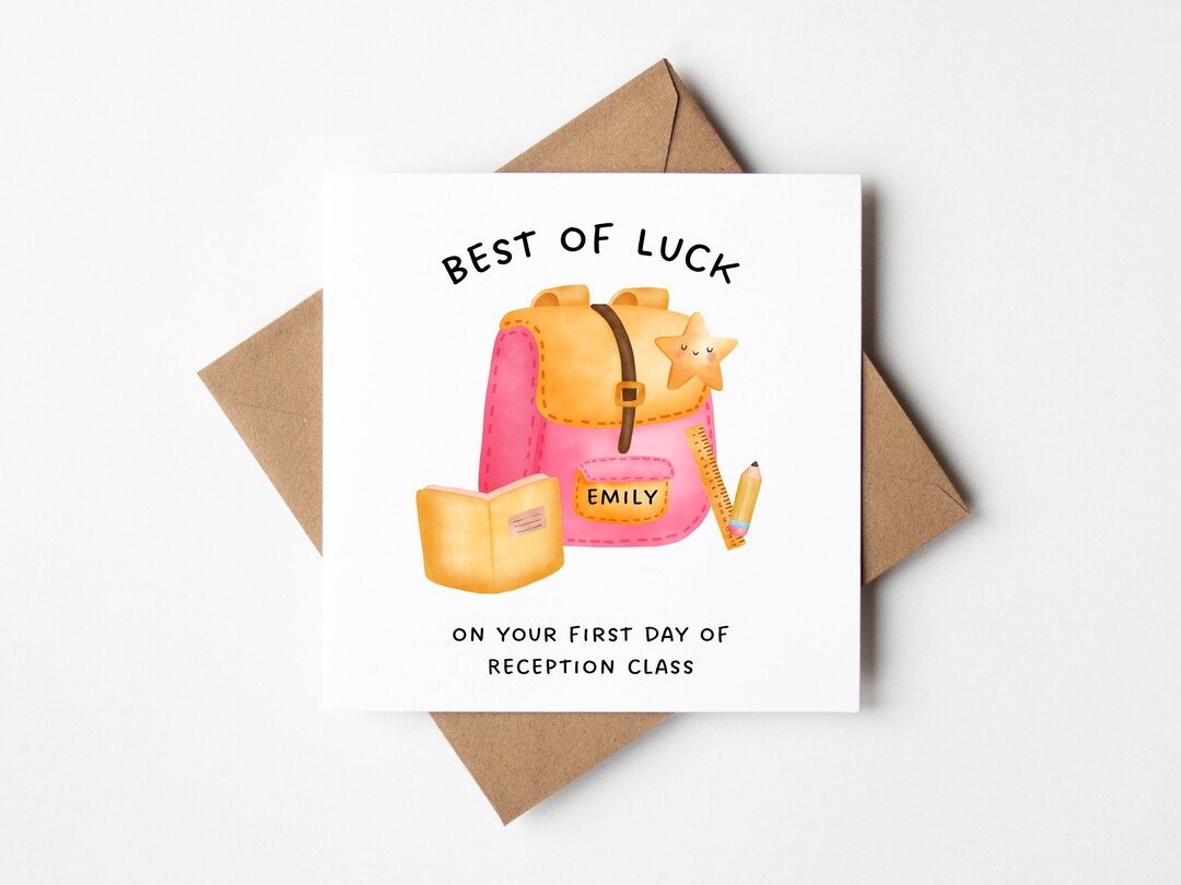 Personalised First Day of School Card, Back to School, Good Luck Cards ...