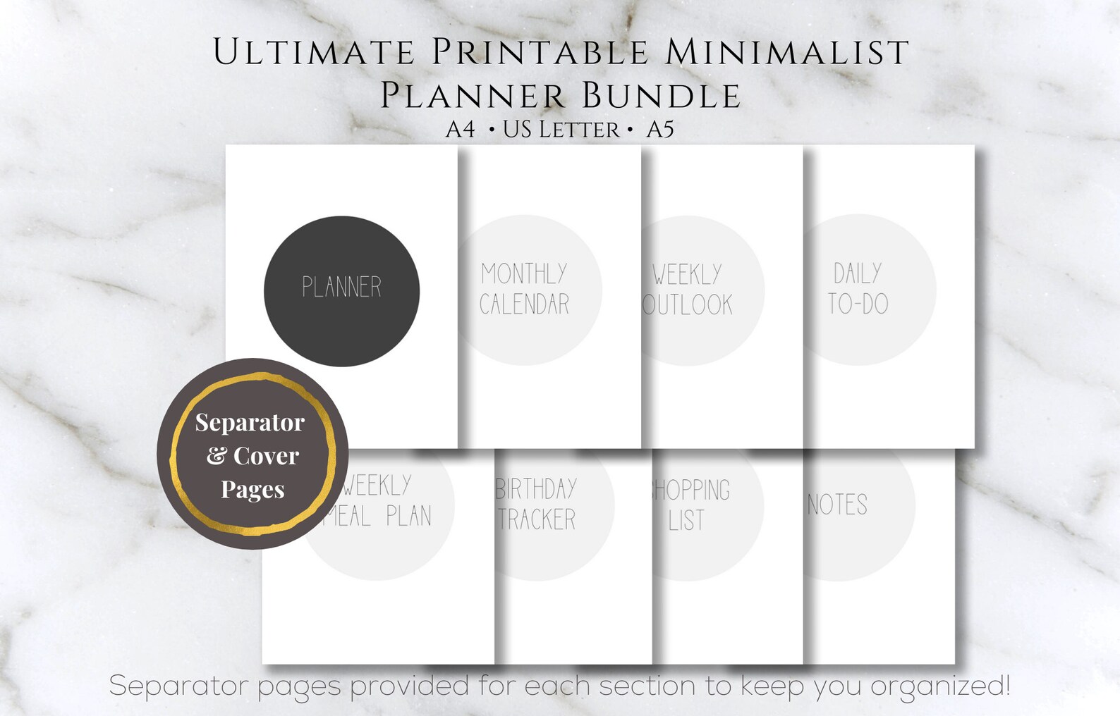 Ultimate Printable Minimalist Planner Bundle Instant | Etsy