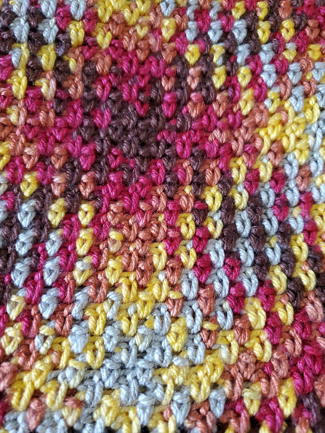 Argyle Pattern Crocheted Scarf Etsy