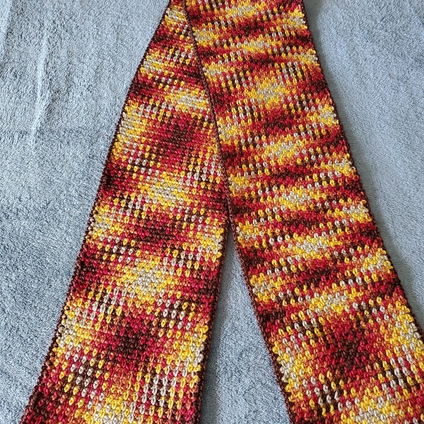 Argyle Pattern Crocheted Scarf