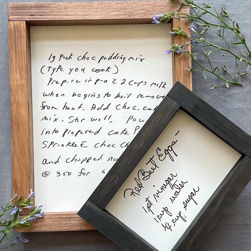 Framed Handwriting Sign Copy Of Actual Handwriting Etsy