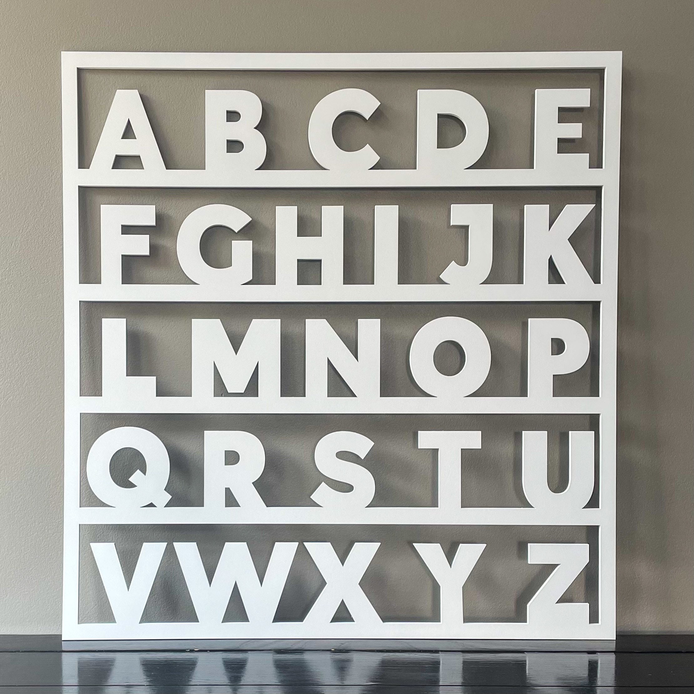 Alphabet Wall Art Nursery Wood Alphabet Decor Playroom Sign Etsy