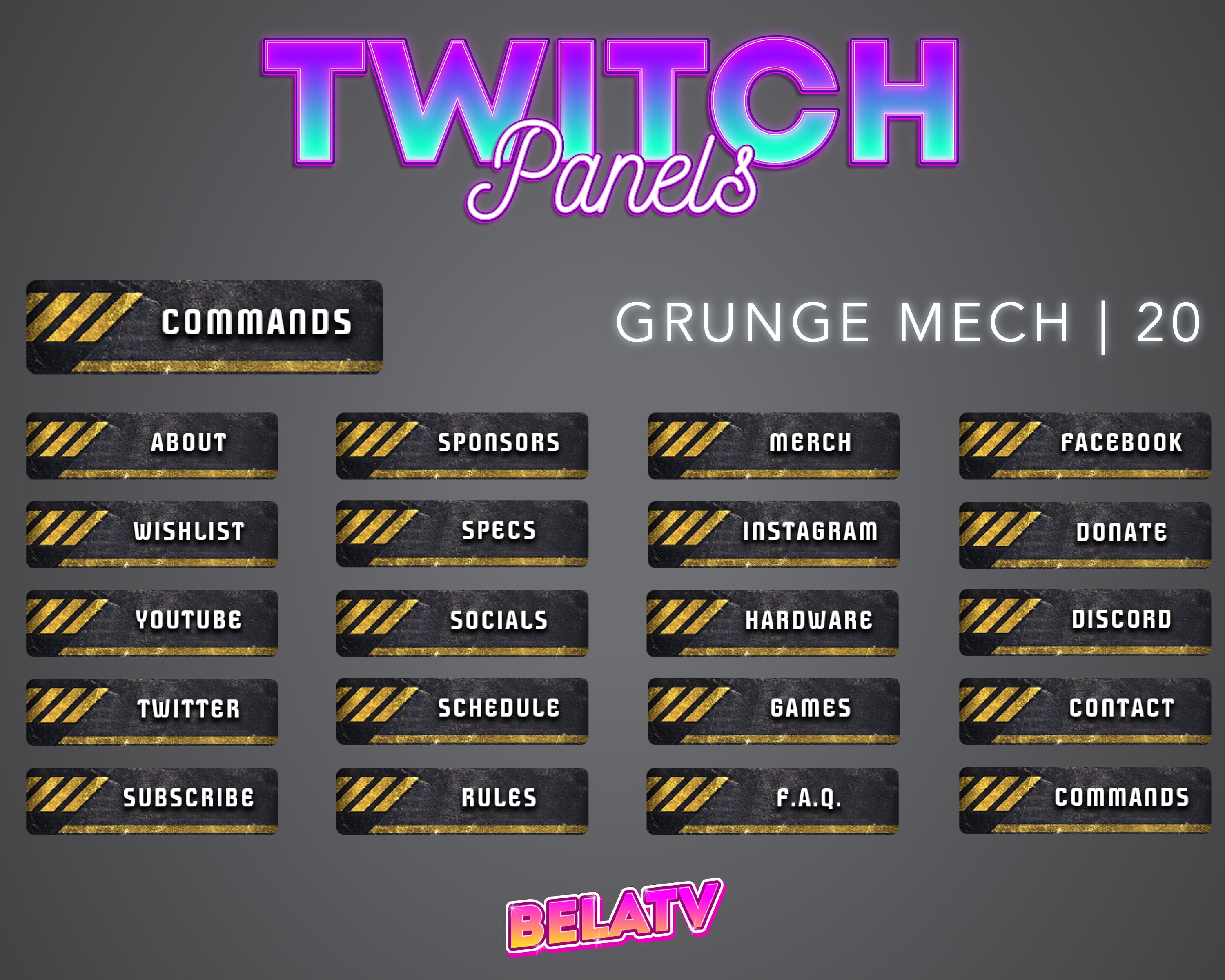 Twitch panel commands honhelper