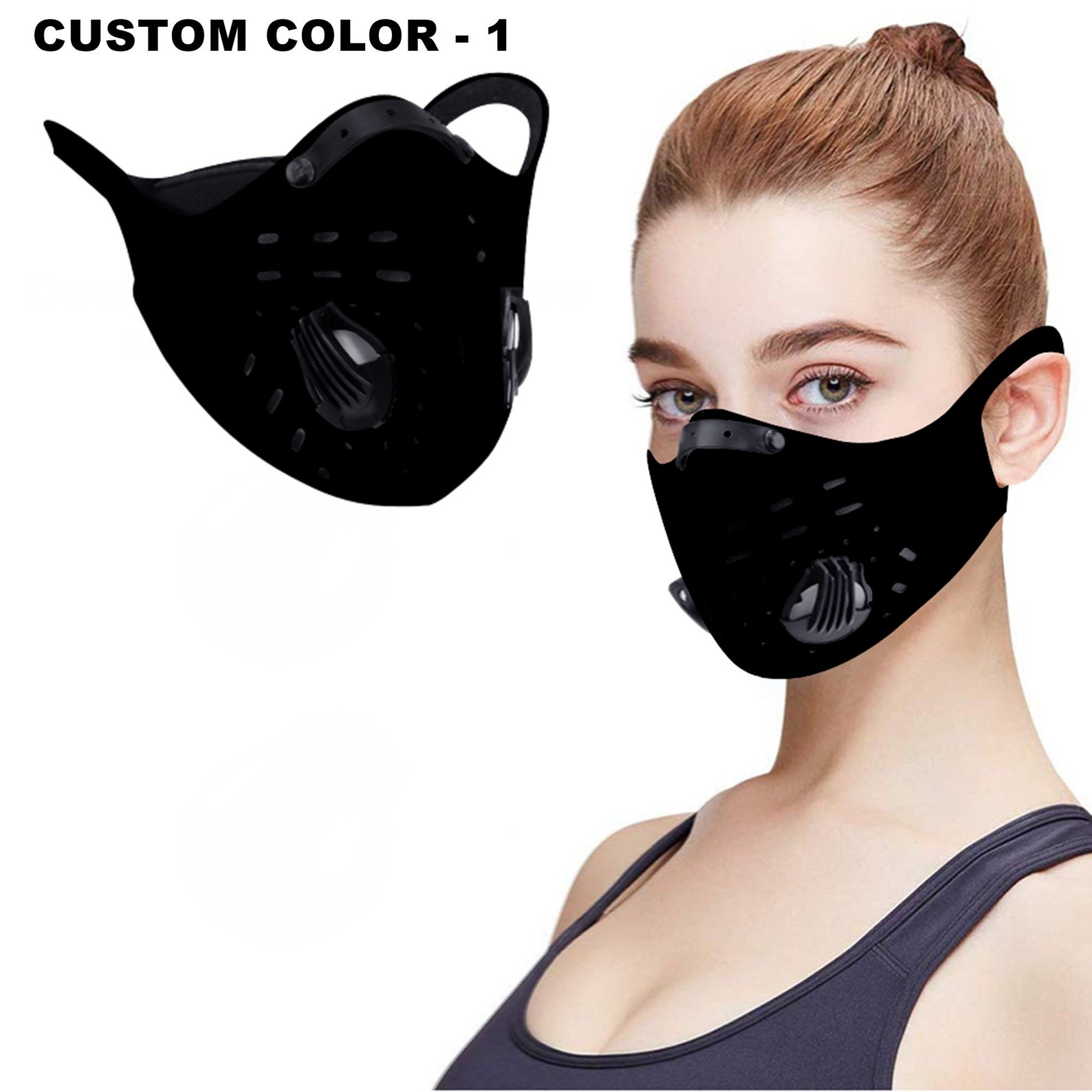 Custom Solid Color Neoprene Face Masks With PM2.5 Filters Etsy