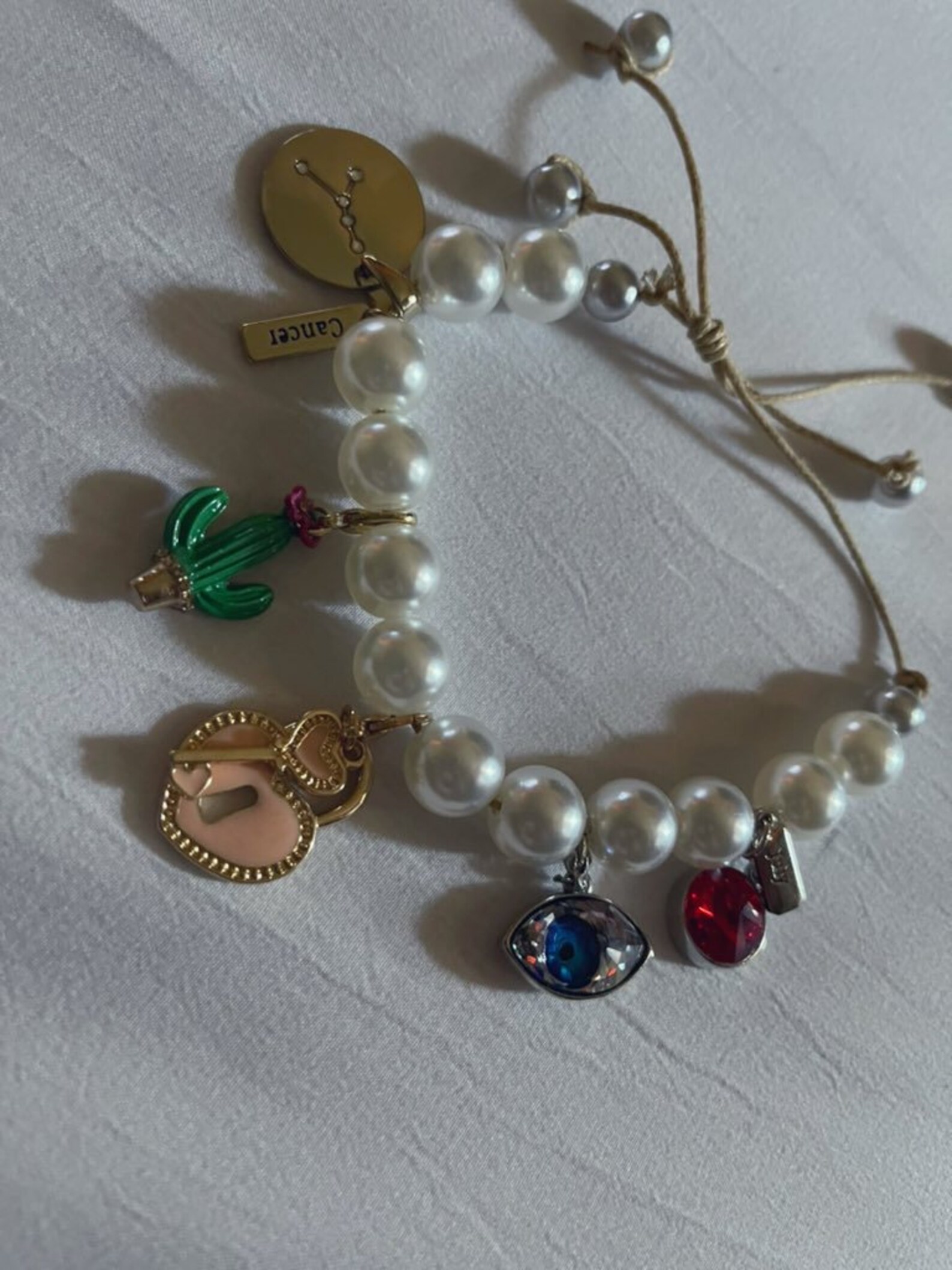 Custom Beaded Cord Charm Bracelet Etsy UK