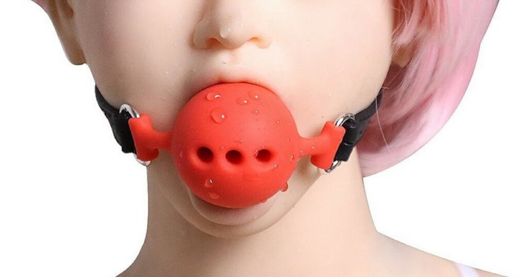 Red Full Silicone Mouth Gag with Breathable Three Holes Etsy