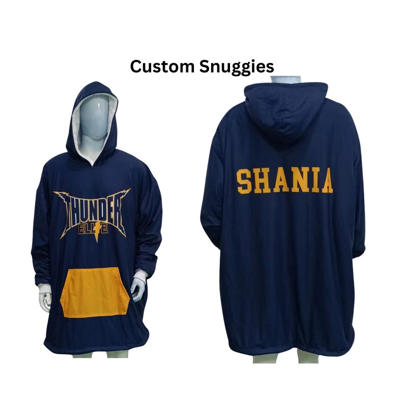 Custom snuggies with your logo, team gift, personalized name any design fleece lining