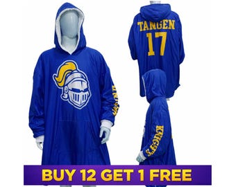 Custom Wearable Blanket, Cozy Hoodie blanket with sleeves, Fleece hooded blanket with sleeves, personalized blanket with sleeves, snuggie