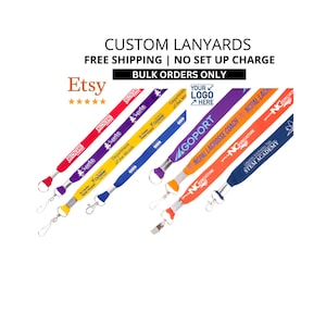 Custom lanyard bulk with Logo, Custom lanyard badge, Lanyards with your company, school name or logo, Custom polyester lanyard keychain