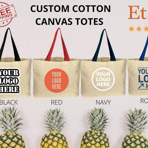 Custom Cotton Canvas Logo Tote Bags, Promotional Tote Bags, Wholesale Tote Bags, Custom Totes