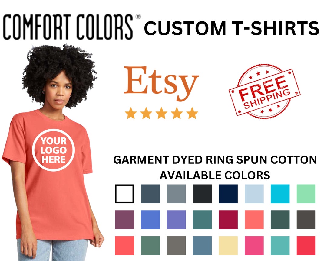Camiseta Custom Comfort Colors, Camiseta con logotipo personalizado a