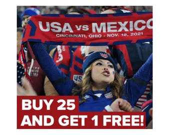 Custom Soccer Scarves, Football Scarf, Spirit Custom Knitted Scarf, Custom Scarfs, Scarfs w/ Logo, Bulk, Company, World Cup merch, knit
