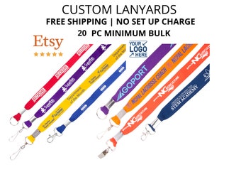 Custom lanyard bulk with Logo, Custom lanyard badge, Lanyards with your company, school name or logo, Custom polyester lanyard keychain
