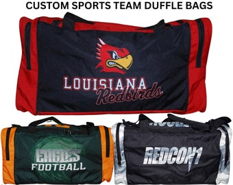 Custom Team Duffle Bags, Custom School Duffle Bag with Logo, Personalized Sports Duffle Bag, Design your own Duffle Bag, Football Duffel Bag