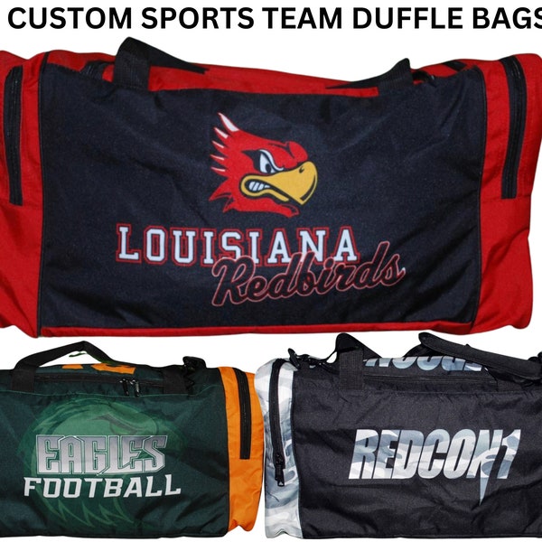 Custom Team Duffle Bags, Custom School Duffle Bag with Logo, Personalized Sports Duffle Bag, Design your own Duffle Bag, Football Duffel Bag