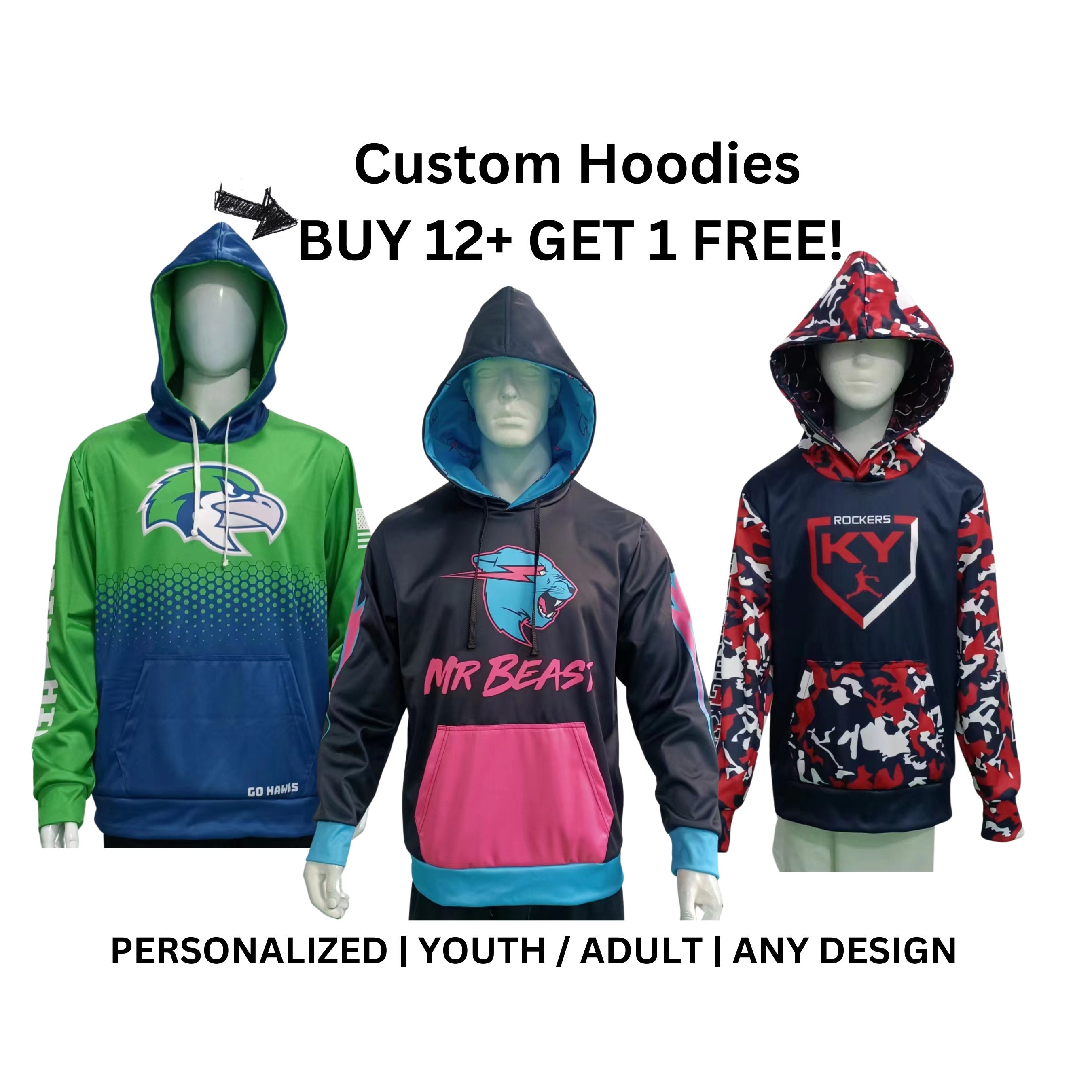 SUBLIMATION HOODIES Fully Customise Hood pullover hoodies