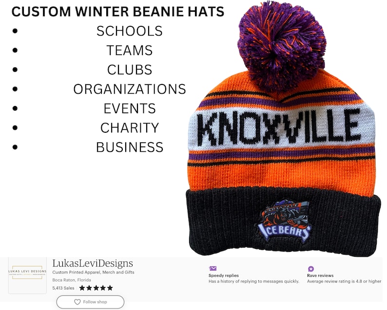 Custom beanie with patch.