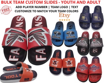 Custom Slides, Team Slide Sandals, Custom Sandals, Personalized Slides, Custom Slides with your Logo, FREE Blanket - Buy 13 Pairs or More