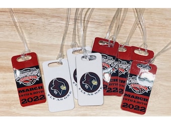 Custom Sports Team Bag Tags, Personalized Bag Tags, Double Sided, Full Color Any Design, Player Name, Number, Team Logo, Travel Luggage Tags
