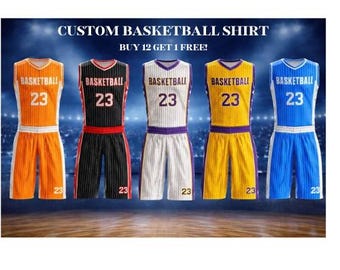 Design Your Own Basketball Jersey, Personalized shirts for Team Uniforms, custom basketball T's maker, Basketball Jersey for Adult and Youth