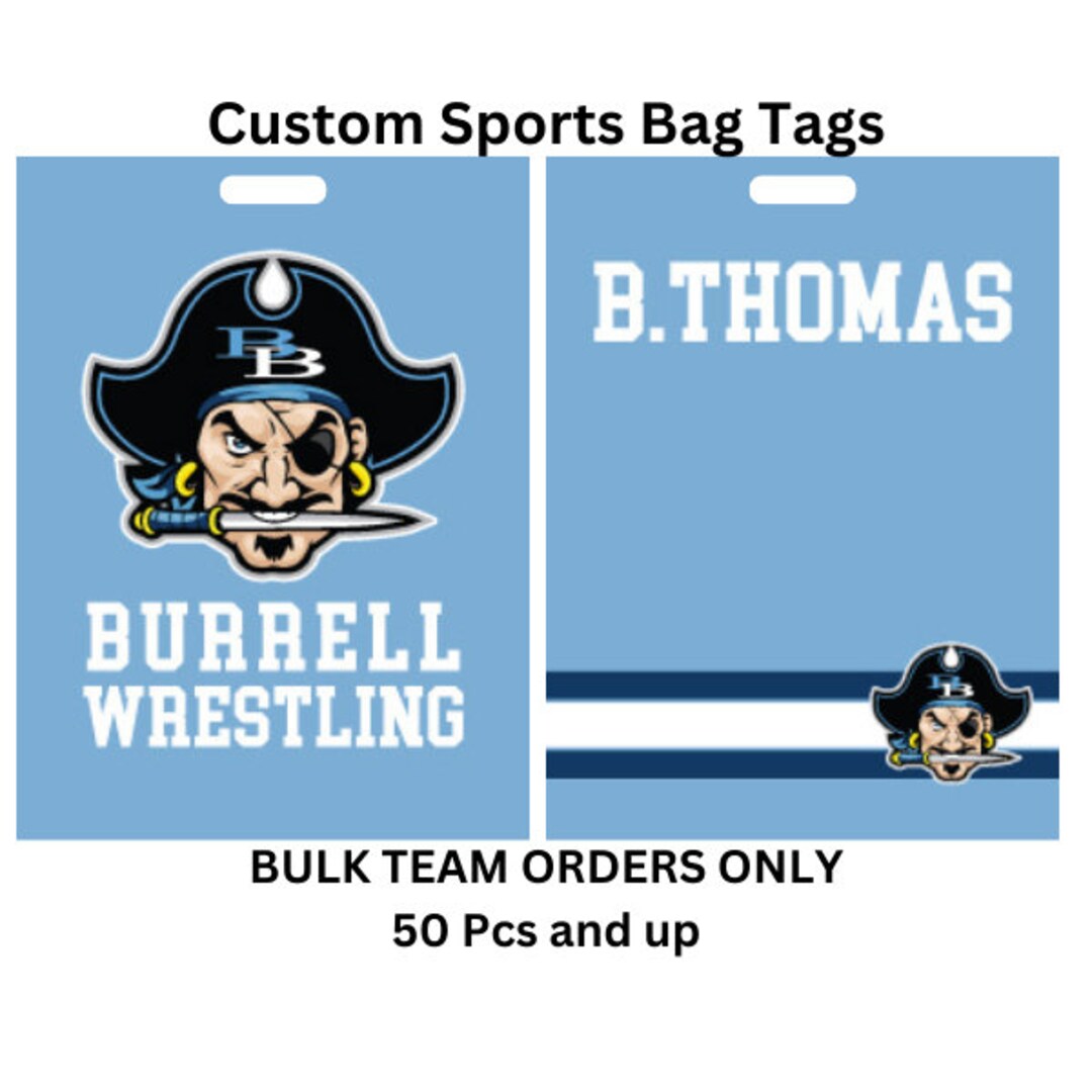 Custom Sports Team Bag Tags, Personalized Bag Tags, Double Sided, Full