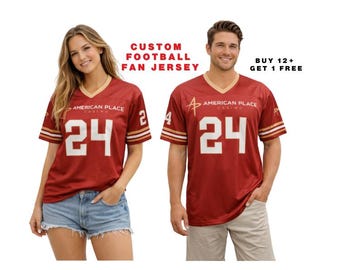 TRENDY Football Fan Jersey, Customize Printed, Football TEE, Personalized Football Jersey Custom Name Number Lightweight Fan Jersey