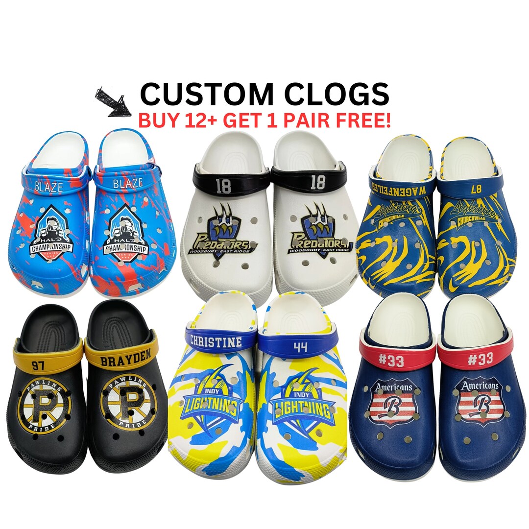 Custom Clogs, Personalized Clogs, Sports Team Clogs, Design Your Own