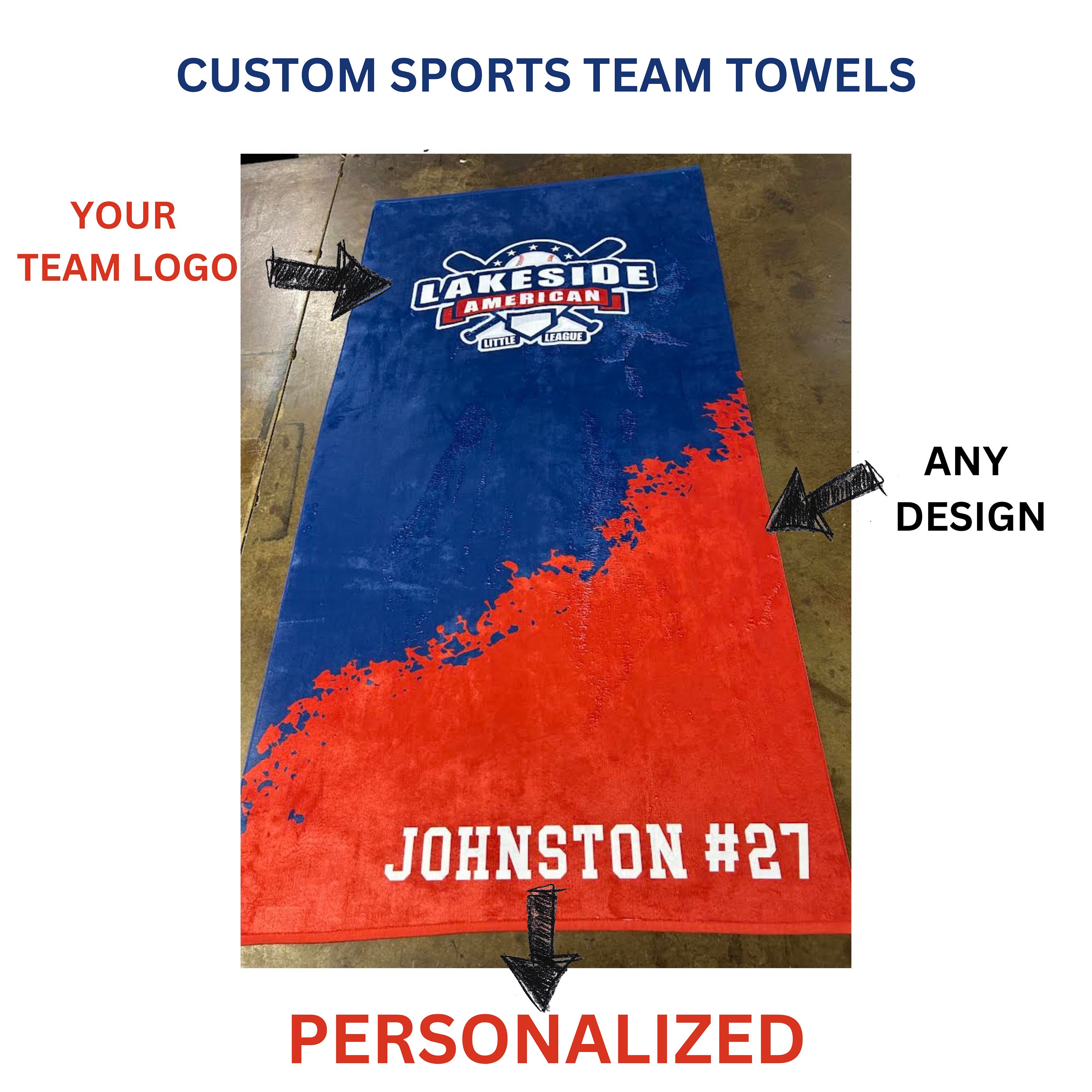 Custom Sublimated Beach Towel, Custom Logo Towel, Sports Team Towel, Pool Towel, Personalized Towel Gift for players, Soft Micro Plus towel