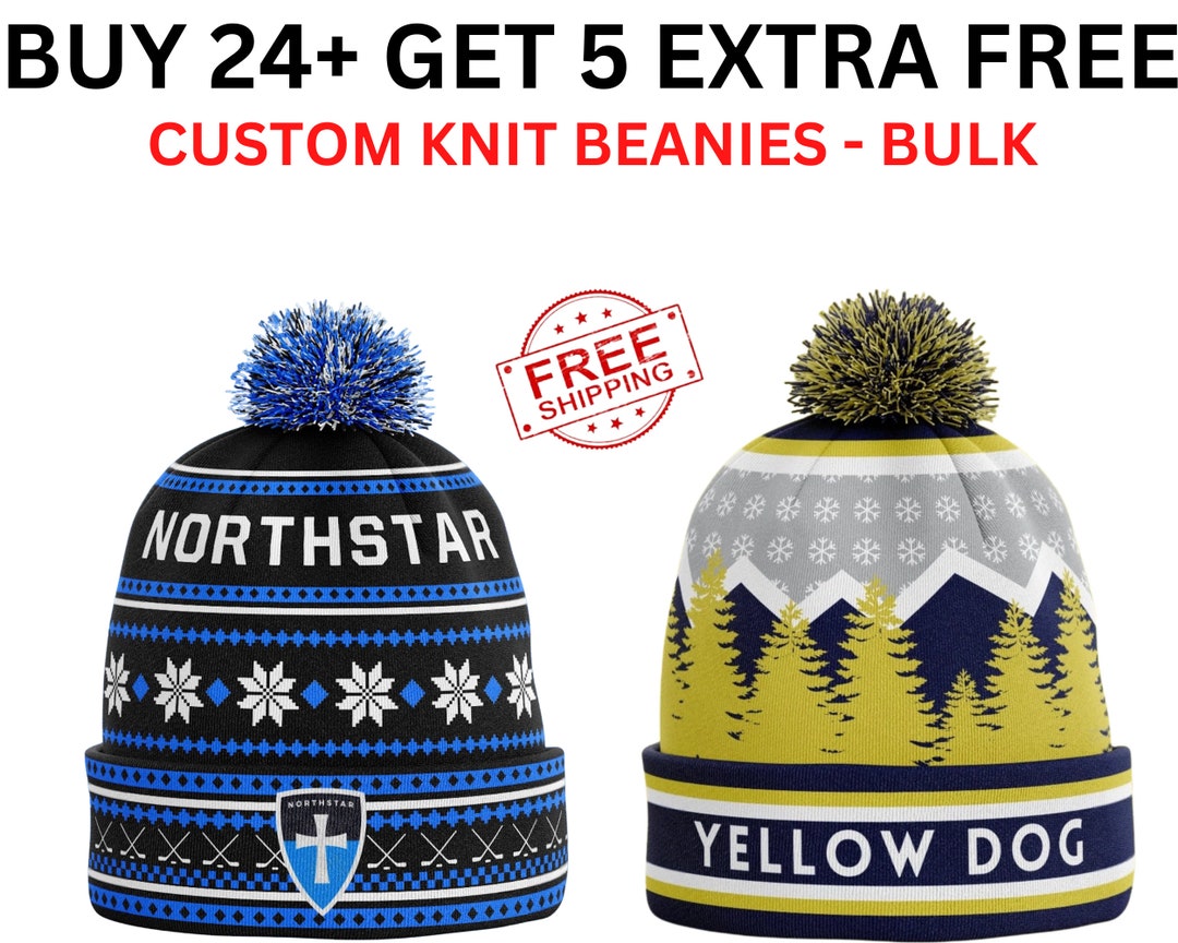 100 Custom Knit Beanies With Your Logo or Design, Custom Beanie Hat