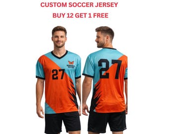 Custom Soccer Jersey, Personalized Soccer Jersey,  Custom Soccer Jersey, Custom Name and Number Soccer Jersey for Men, Women and Kids